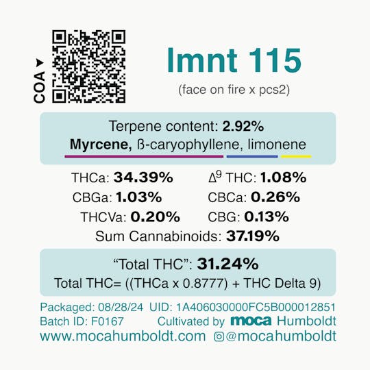 MOCA Humboldt - MOCA Flowers - 1/8th Jar - LMNT 115 - 1