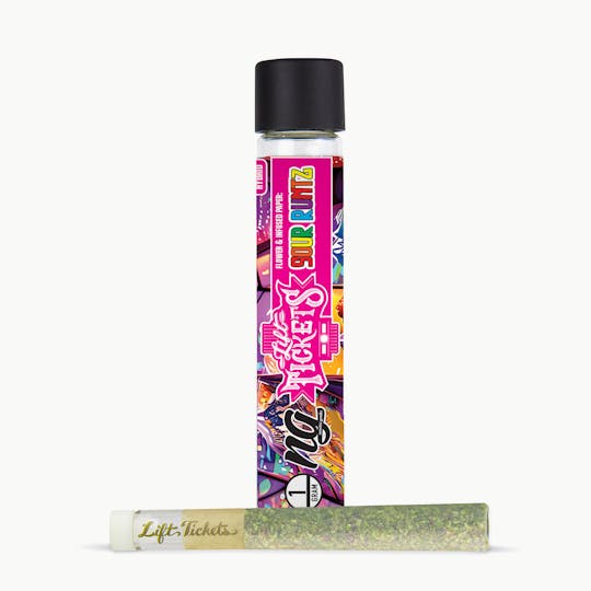 Lift Tickets - Infused Glass Tip Pre-Roll: Sour Runtz 1g Joint - 1