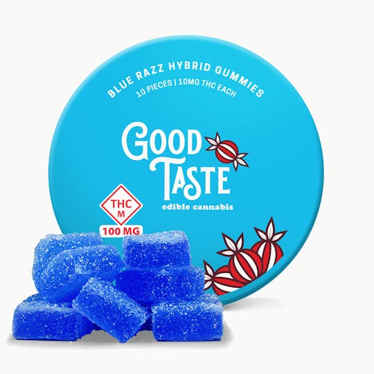 Good Taste Edibles - Blue Razzberry Hybrid 100mg - Good Taste Edible Gummy - 1