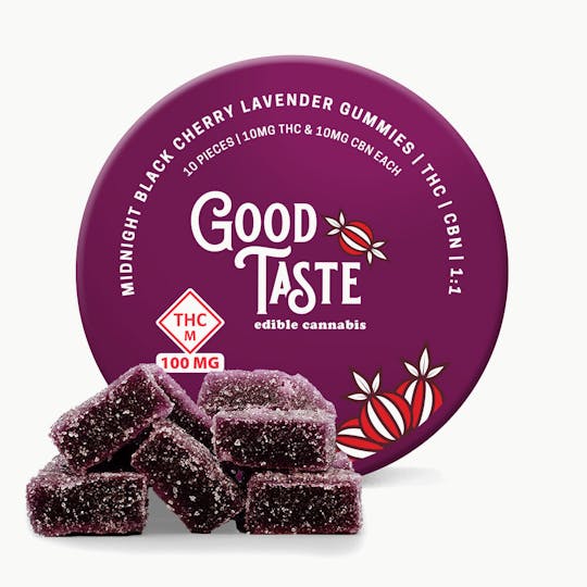 Good Taste Edibles - Midnight - Black Cherry Lavender 1:1 CBN:THC Good Taste Edible Gummy - 1