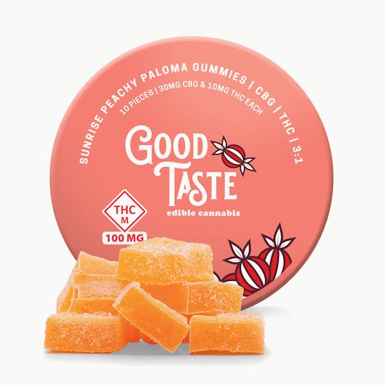 Good Taste Edibles - Sunrise Peachy Paloma 3:1 CBG:THC Good Taste Edible Gummy - 1
