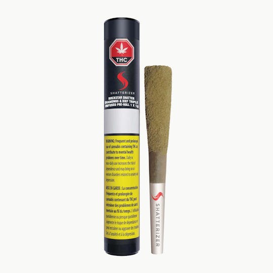Shatterizer Extracts - Rockstar Shatter Diamonds & Kief Triple Infused Pre-Roll 1g - 1
