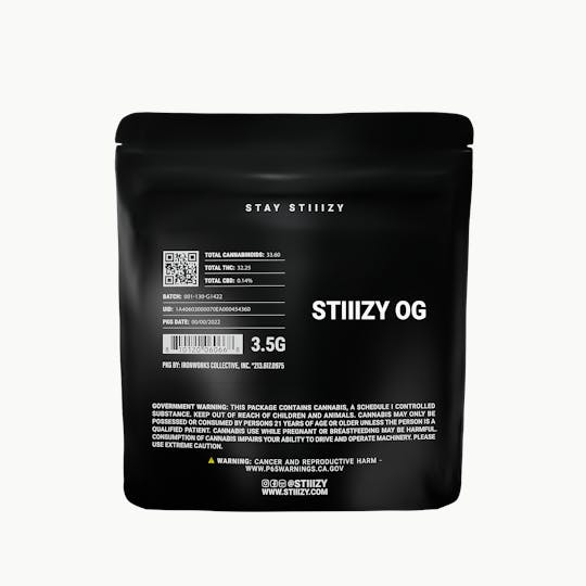 STIIIZY - - STIIIZY OG - 3.5G Black Label Mylar - 1