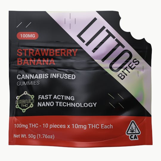 LITTO - LITTO Bites - Strawberry Banana - Edibles - 100MG - 10 Pack - 1