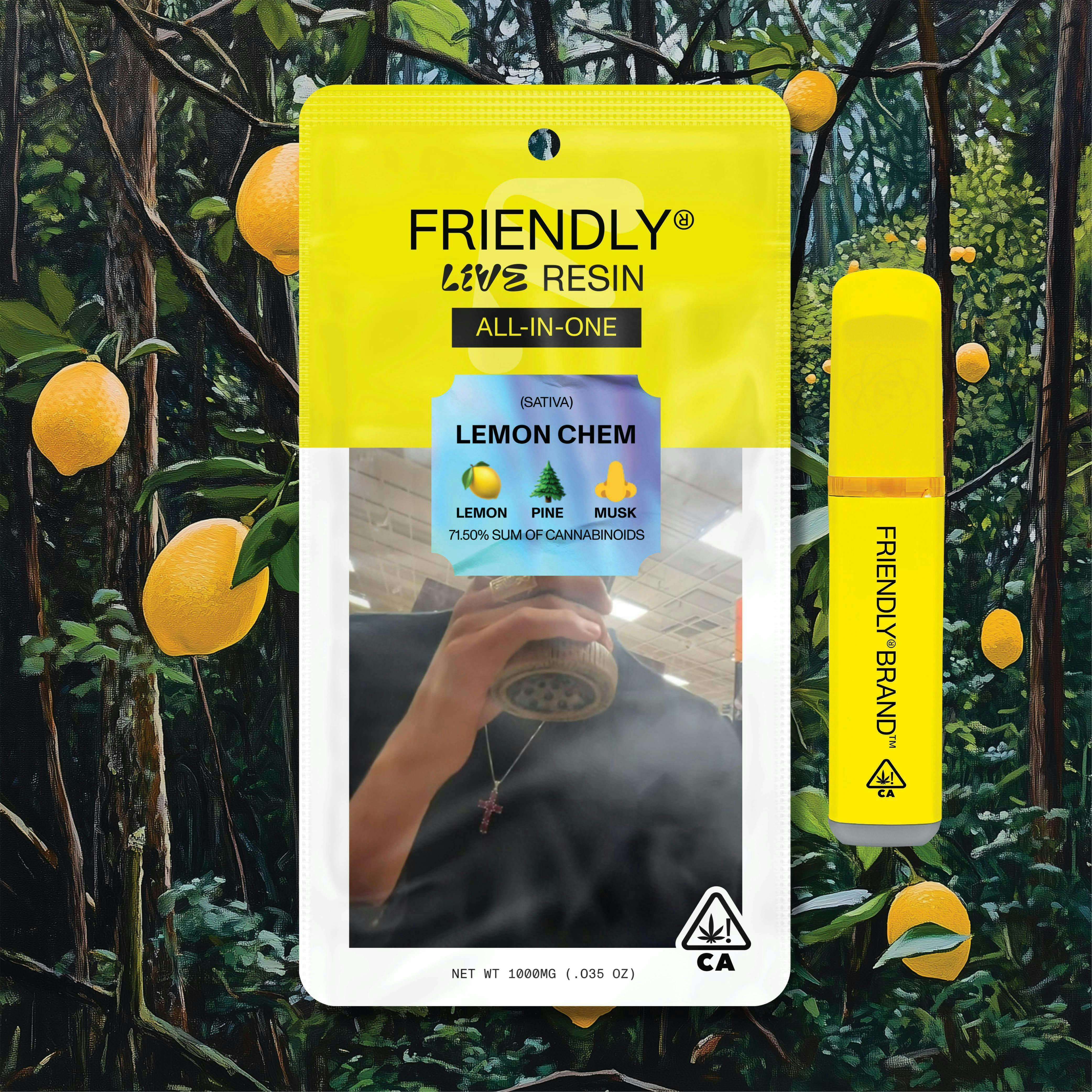 Friendly Brand - Friendly Brand | Lemon Chem | Live Resin AIO | 1g - 1