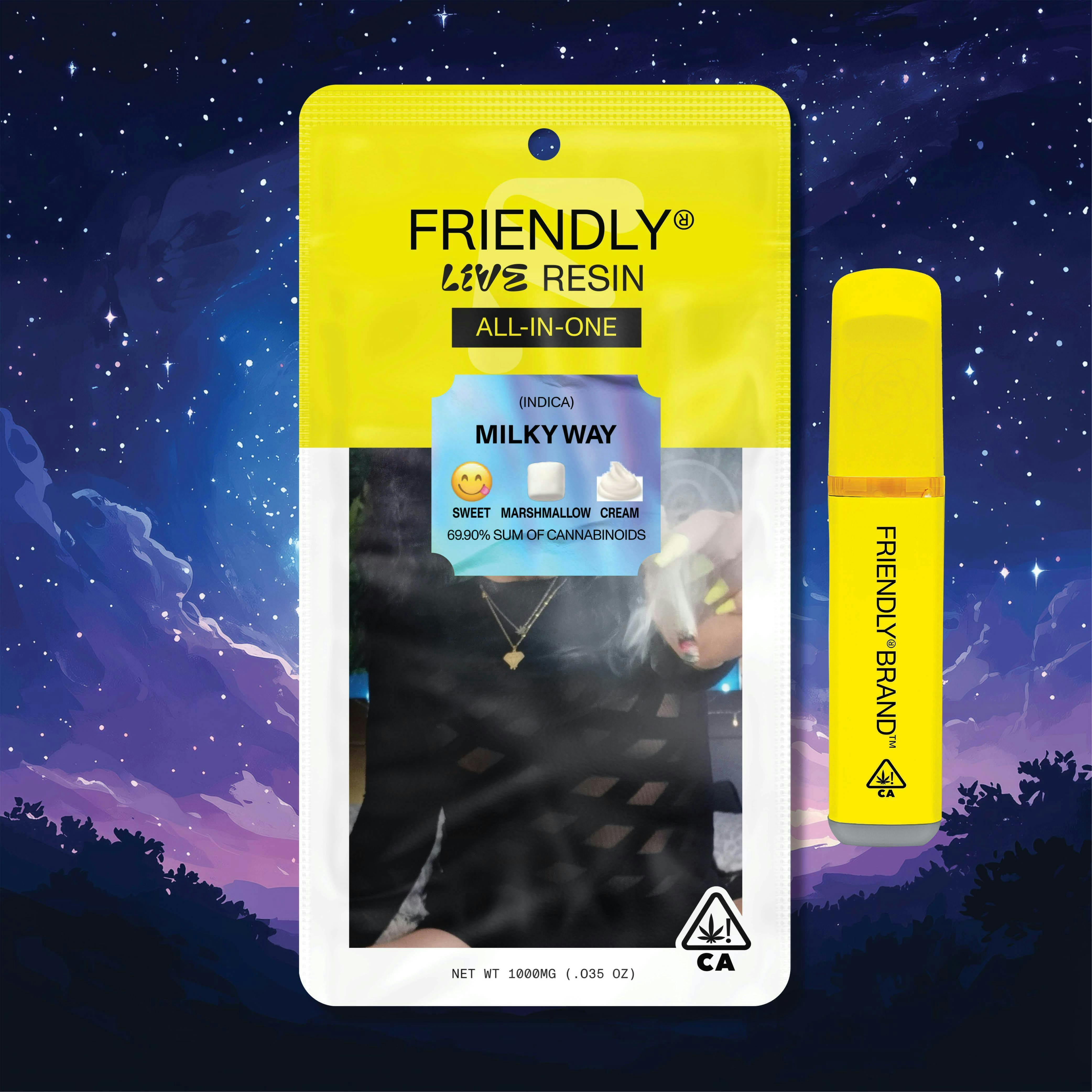 Friendly Brand - Friendly Brand | Milky Way | Live Resin AIO | 1g - 1