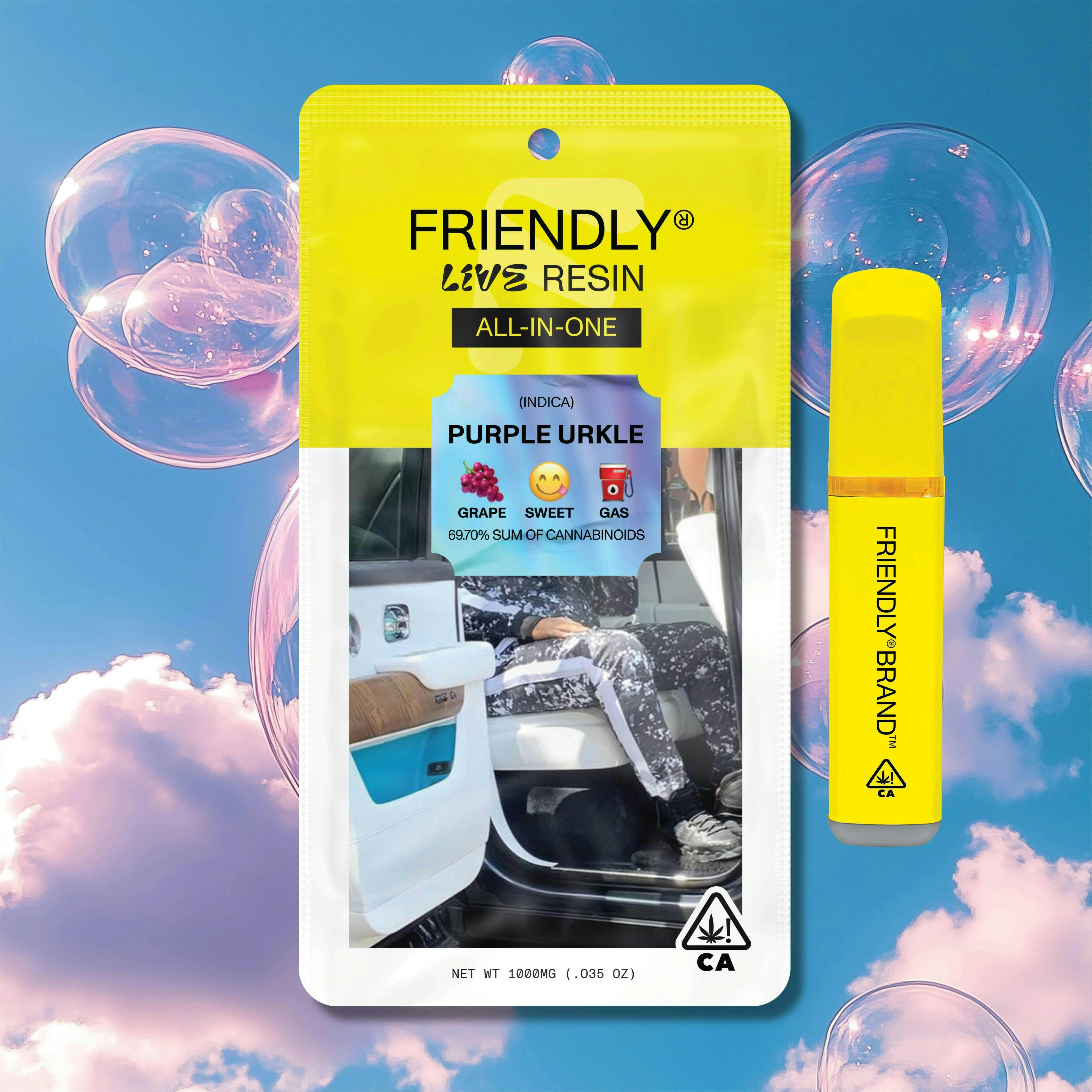 Friendly Brand - Friendly Brand | Purple Urkle | Live Resin AIO | 1g - 1