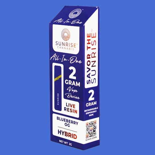 Sunrise - Blueberry OG - 2g Live Resin Disposable Vape - 1