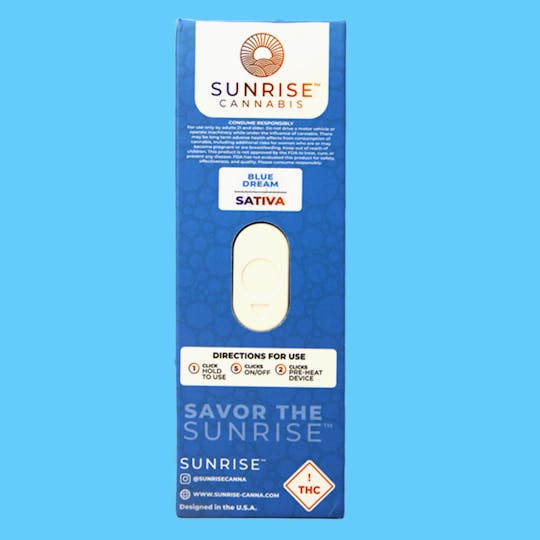 Sunrise - Blue Dream - 2g Live Resin Disposable Vape - 1