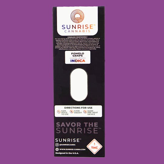 Sunrise - Pomelo Grape - 2g Live Resin Disposable Vape - 1