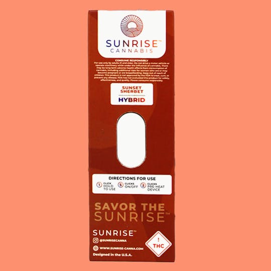 Sunrise - Sunset Sherbet - 2g Live Resin Disposable Vape - 1