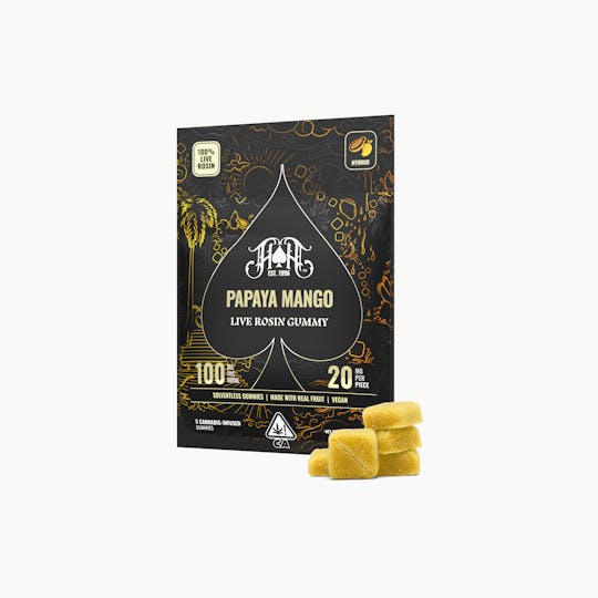 Heavy Hitters - Papaya Mango | Hybrid - Live Rosin Gummies 5-pack - 1