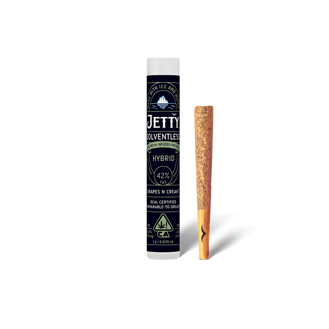 Jetty Extracts - Grapes & Cream | Live Rosin | Live Rosin Infused Joint | 1g - 1