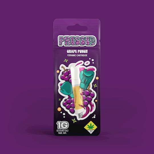 Pressed by Prismatic - Grape Punch Distillate Vape Cart 1g - 1