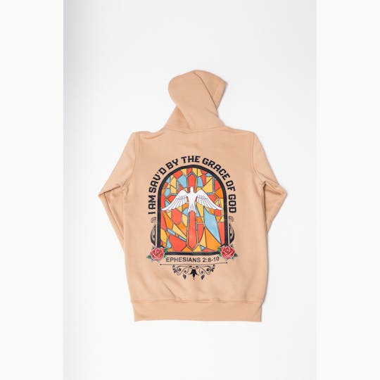 Bak'd - Sav'd By Grace Zip Up Hoodie (Tan) - 1