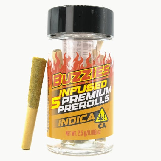 Buzzies - Indica 2.5g 5 Pack Infused Pre-Rolls - Buzzies - 1
