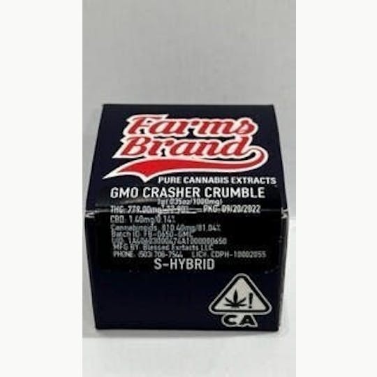 Farms Brand - GMO Crasher 1g Crumble - Farms Brand - 1