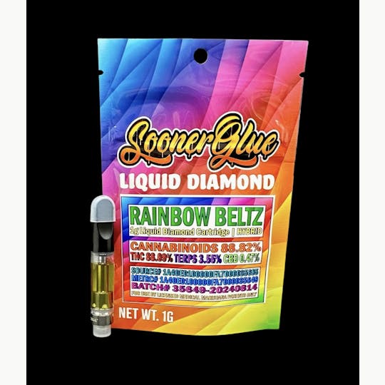Sooner Glue - Rainbow Beltz - 1g Liquid Diamond Cartridge - 1