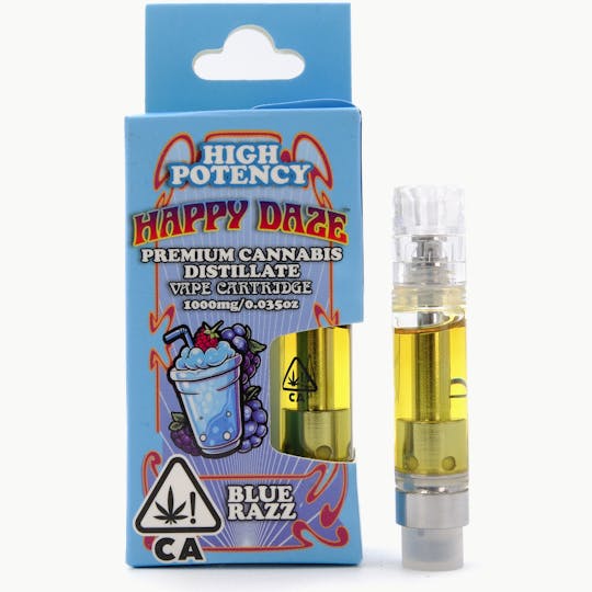 Happy Daze - Blue Razz 1g Distillate Cart - Happy Daze - 1