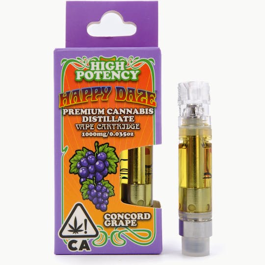 Happy Daze - Concord Grape 1g Distillate Cart - Happy Daze - 1