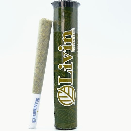 Livin - Garlic Breath 1g Bubble Hash Infused Pre-Roll - Livin Solventless - 1