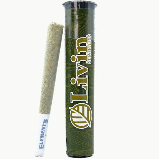 Livin - Grape Z 1g Bubble Hash Infused Pre-Roll - Livin Solventless - 1