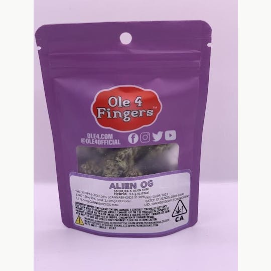 Ole'4 Fingers - Alien OG 3.5g Bag - Ole' 4 Fingers - 1
