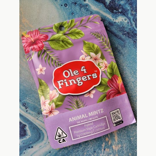 Ole'4 Fingers - Animal Mints 1g Distillate Cart - Ole' 4 Fingers - 1