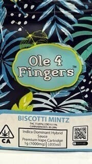 Ole'4 Fingers - Biscotti Mintz 1g Distillate Cart - Ole' 4 Fingers - 1