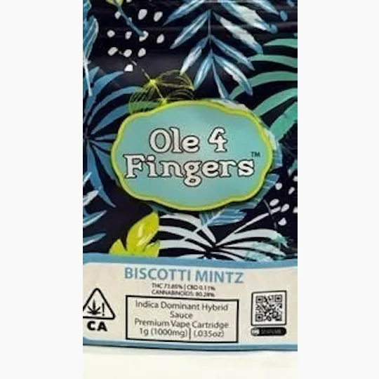 Ole'4 Fingers - Biscotti Mintz 1g Distillate Cart - Ole' 4 Fingers - 1