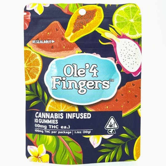 Ole'4 Fingers - Blueberry 100mg 10 Pack Gummies - Ole' 4 Fingers - 1