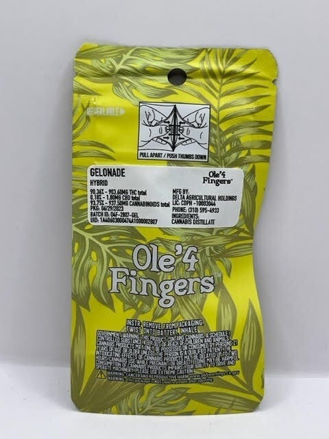 Ole'4 Fingers - Gelonade 1g Distillate Cart - Ole' 4 Fingers - 1