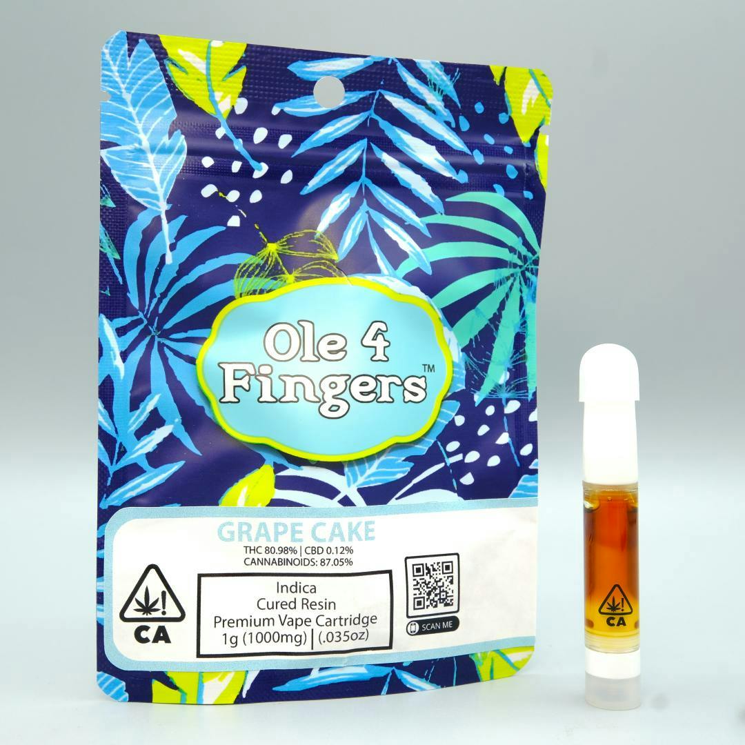 Ole'4 Fingers - Grape Cake 1g Distillate Cart - Ole' 4 Fingers - 1
