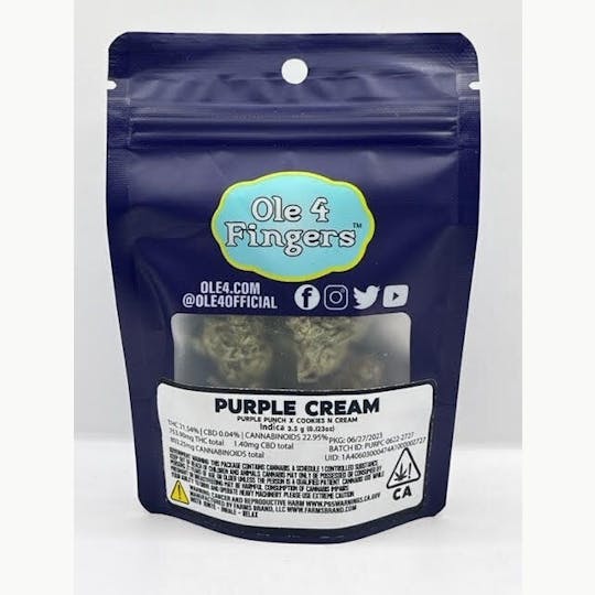 Ole'4 Fingers - Purple Cream 3.5g Bag - Ole' 4 Fingers - 1
