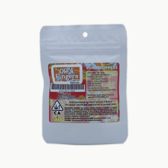 Ole'4 Fingers - Ruby Slippers 3.5g Bag - Ole' 4 Fingers - 1