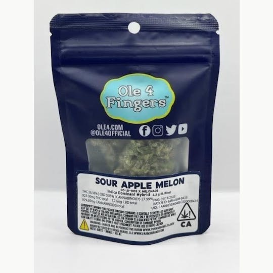 Ole'4 Fingers - Sour Apple Melon 3.5g Bag - Ole' 4 Fingers - 1