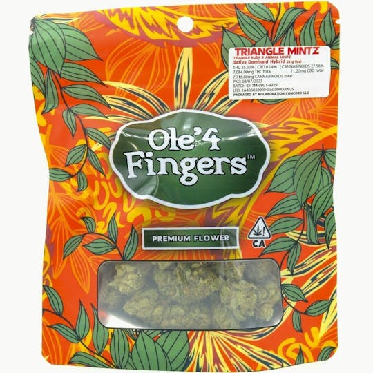 Ole'4 Fingers - Triangle Mintz 28g Bag - Ole' 4 Fingers - 1