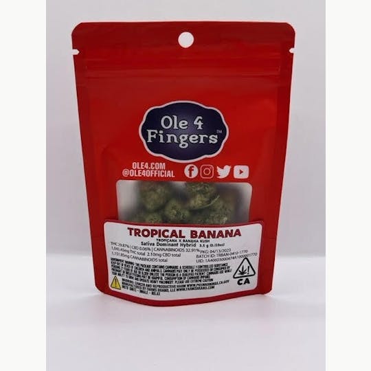 Ole'4 Fingers - Tropical Banana 3.5g Bag - Ole' 4 Fingers - 1