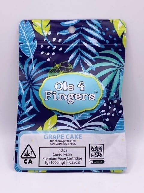 Ole'4 Fingers - Grape Cake 1g Cart - Ole' 4 Fingers - 1