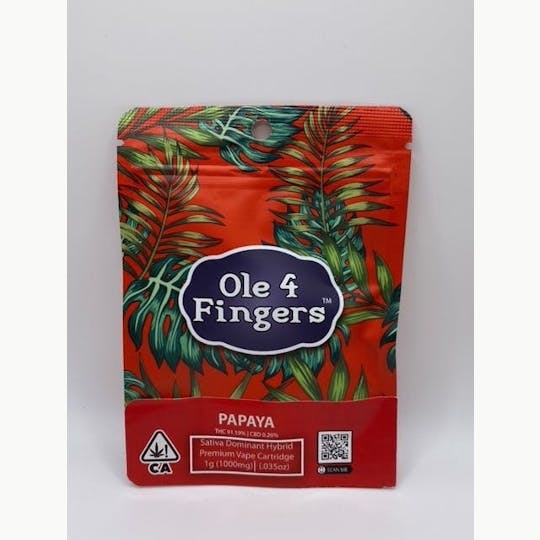 Ole'4 Fingers - Papaya 1g Vape - Ole' 4 Fingers - 1