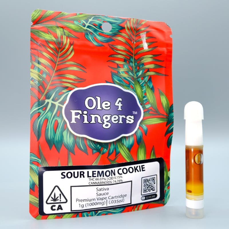 Ole'4 Fingers - Sour Lemon Cookies 1g Sauce Cart - Ole' 4 Fingers - 1