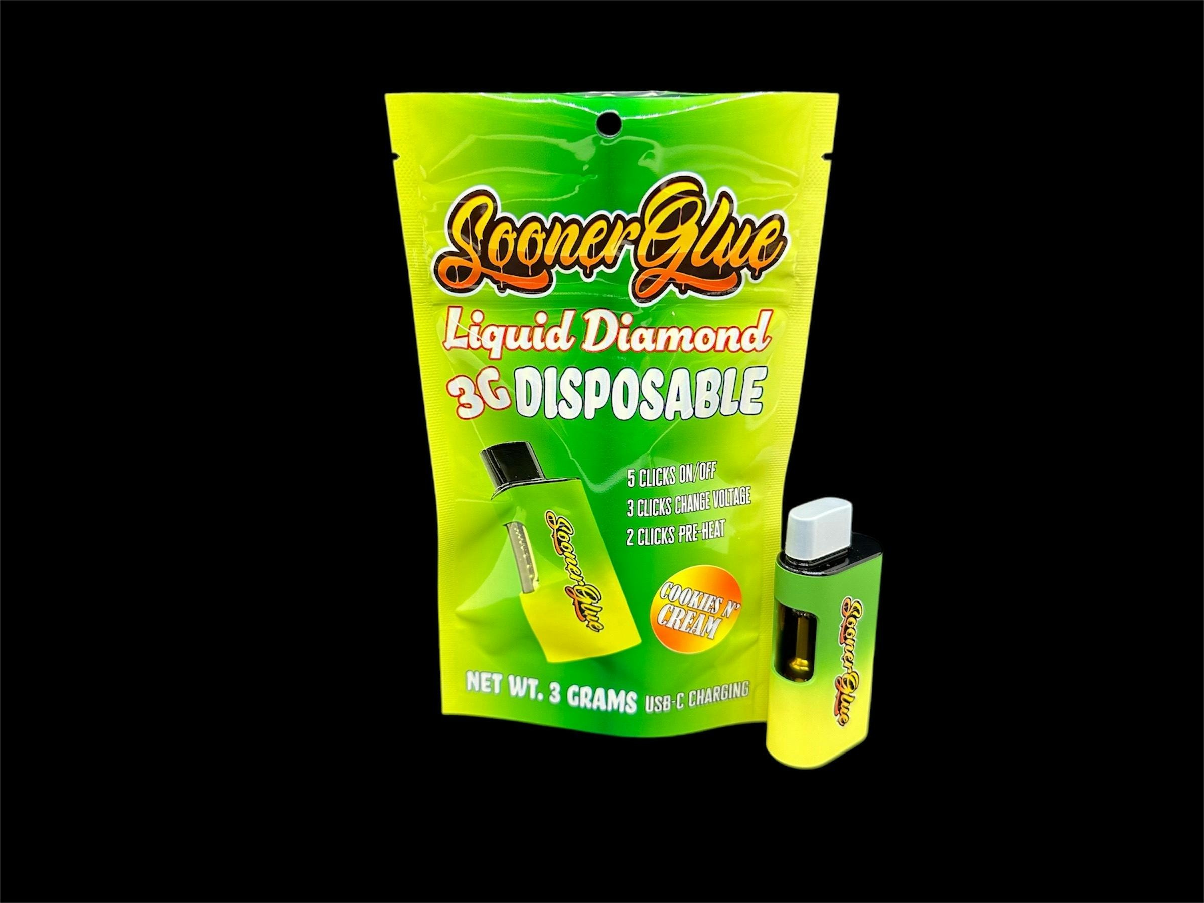 Sooner Glue - 3g Liquid Diamond Disposable Cartridge - Cookies n' Creme - 1
