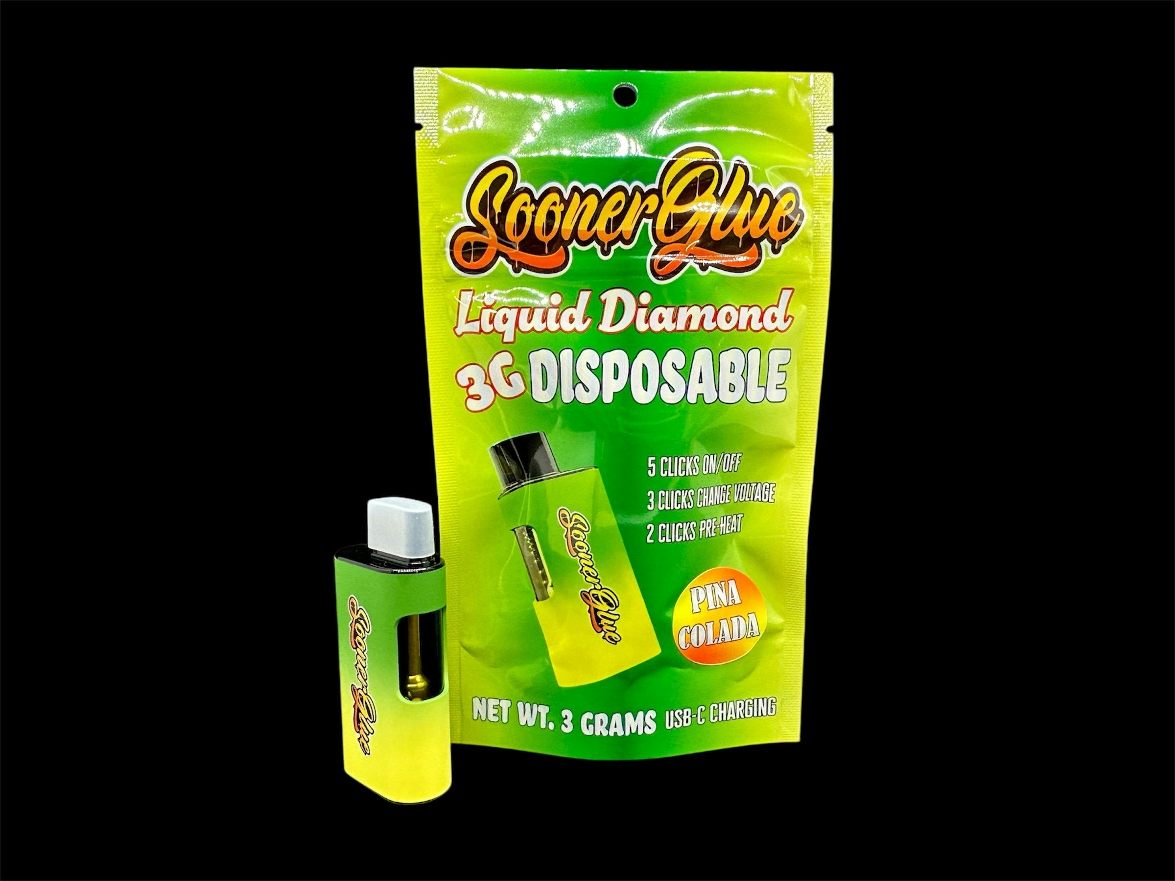 Sooner Glue - 3g Liquid Diamond Disposable Cartridge - Pina Colada - 1