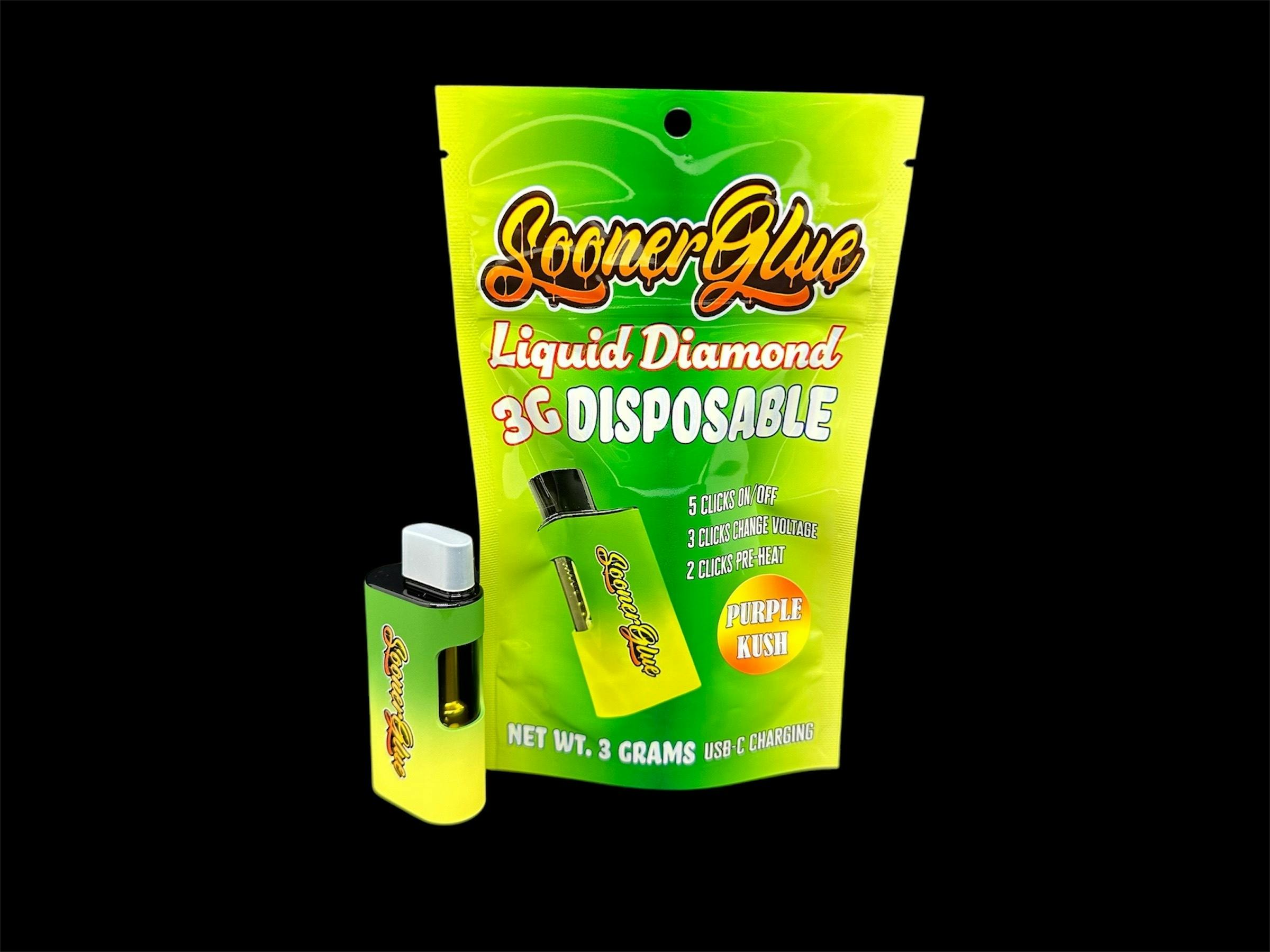 Sooner Glue - 3g Liquid Diamond Disposable Cartridge - Purple Kush - 1