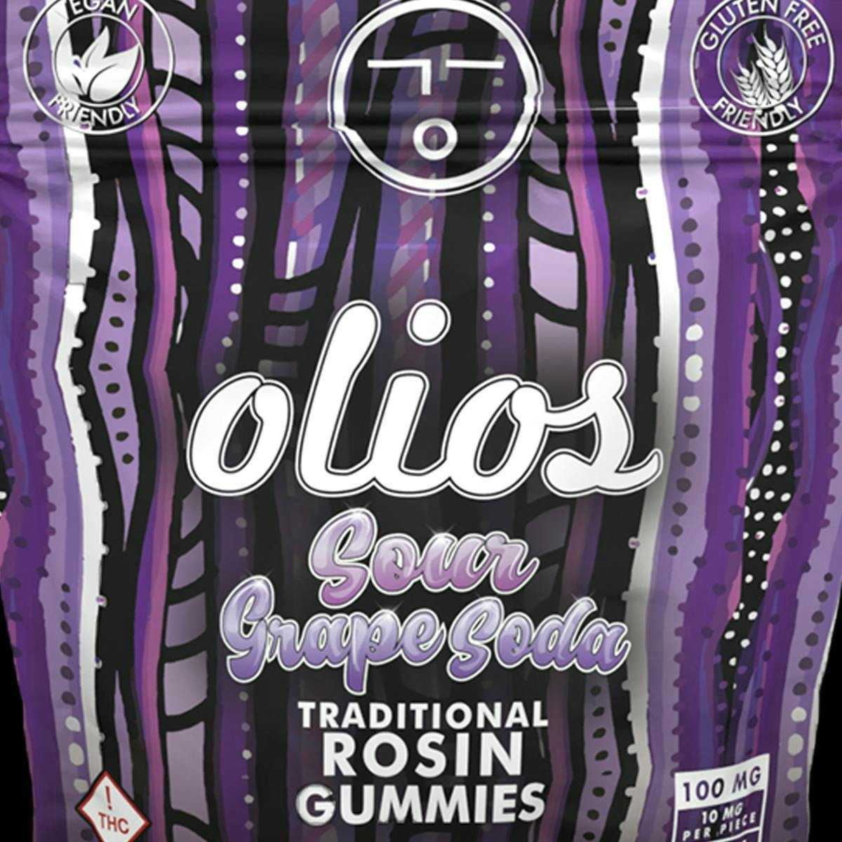 OLIO - Olio | Sour Grape Soda Rosin Gummies | 100mg | 10ct | 10mg/ea - 1