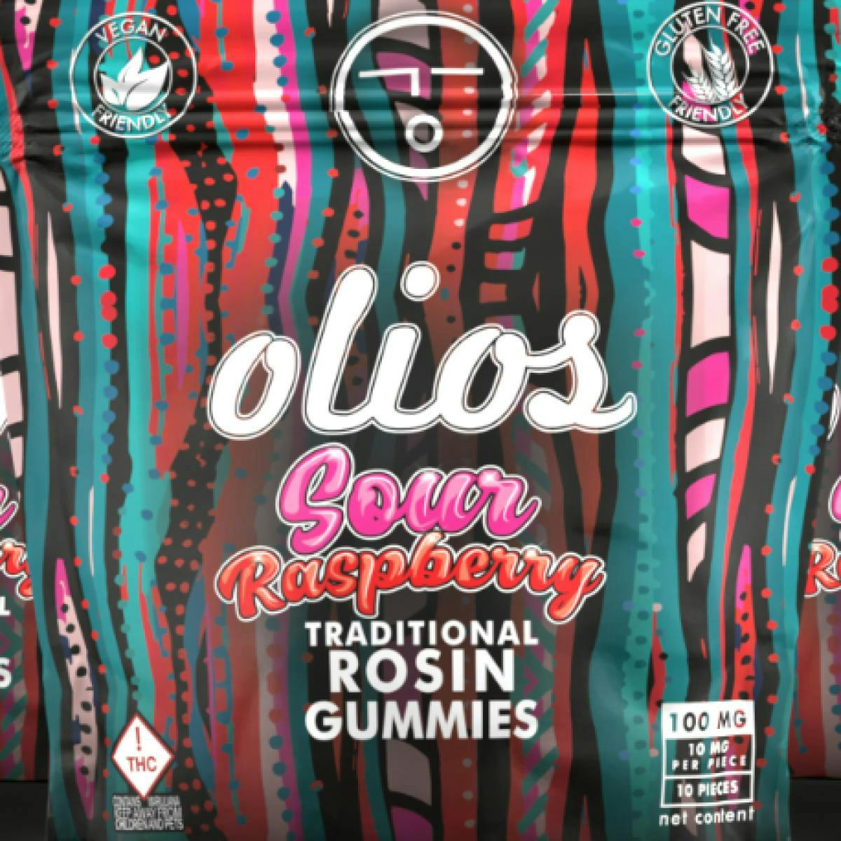 OLIO - Olio | Sour Raspberry Rosin Gummies | 100mg | 10ct | 10mg/ea - 1