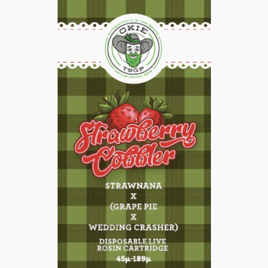 Okie TSGP - Strawberry Cobbler - 45µ-189µ - 0.5g Disposable Live Rosin Cart - 1