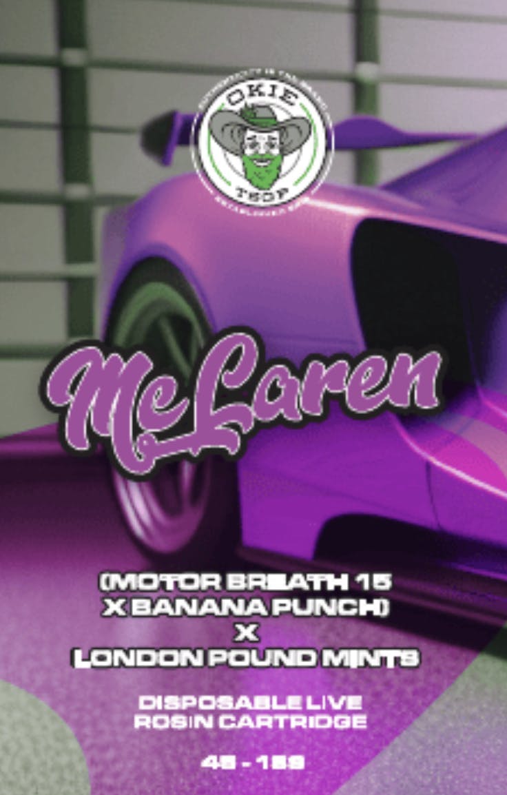 Okie TSGP - McLaren - 45µ-189µ - 0.5g Disposable Live Rosin Cart - 1
