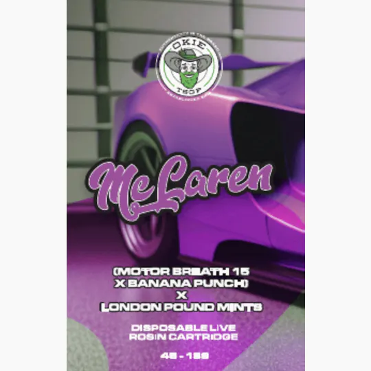 Okie TSGP - McLaren - 45µ-189µ - 0.5g Disposable Live Rosin Cart - 1