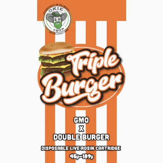 Okie TSGP - Triple Burger - 45µ-189µ - 0.5g Disposable Live Rosin Cart - 1